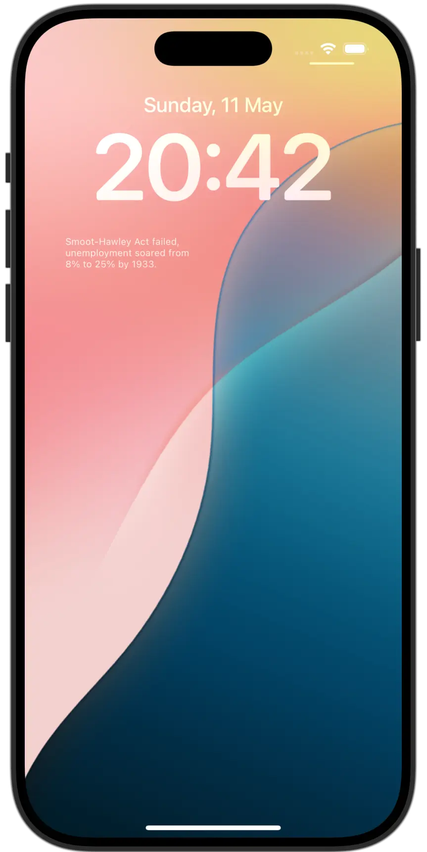 Displaying a card in a lock screen widget