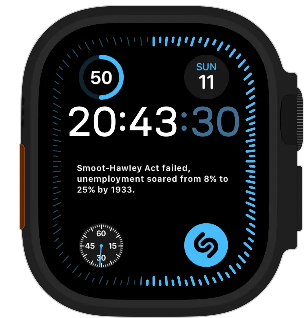 Displaying a card in a watch complication